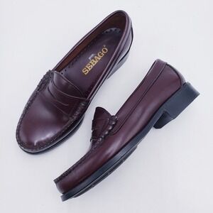 Sebago Classic Dan Leather Penny Loafers Oxblood Burgundy Size 6.5 Wide